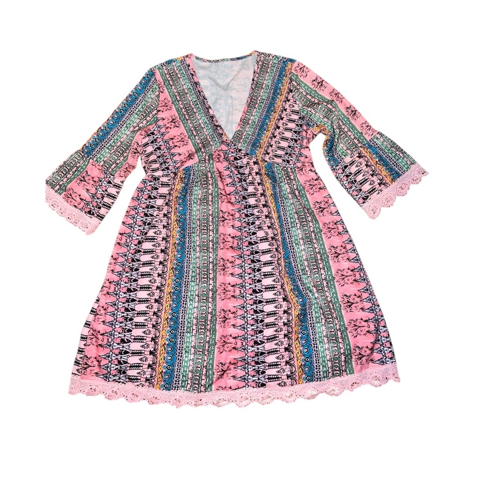 Colorful Bohemian V-Neck Dress